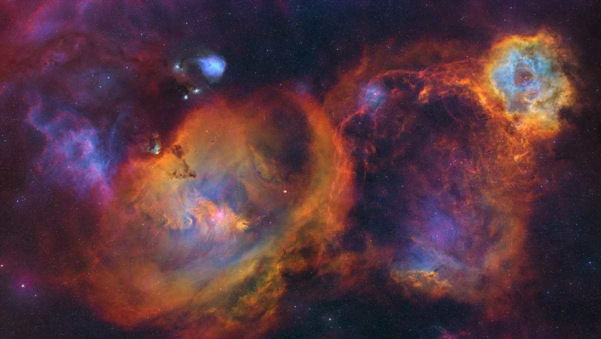 Rosette and Christmas Tree Nebulas by Alpha Zhang (China)